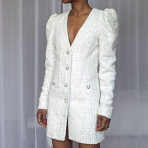 NBD Revolve Bridget Mini Dress - White Metallic | Small